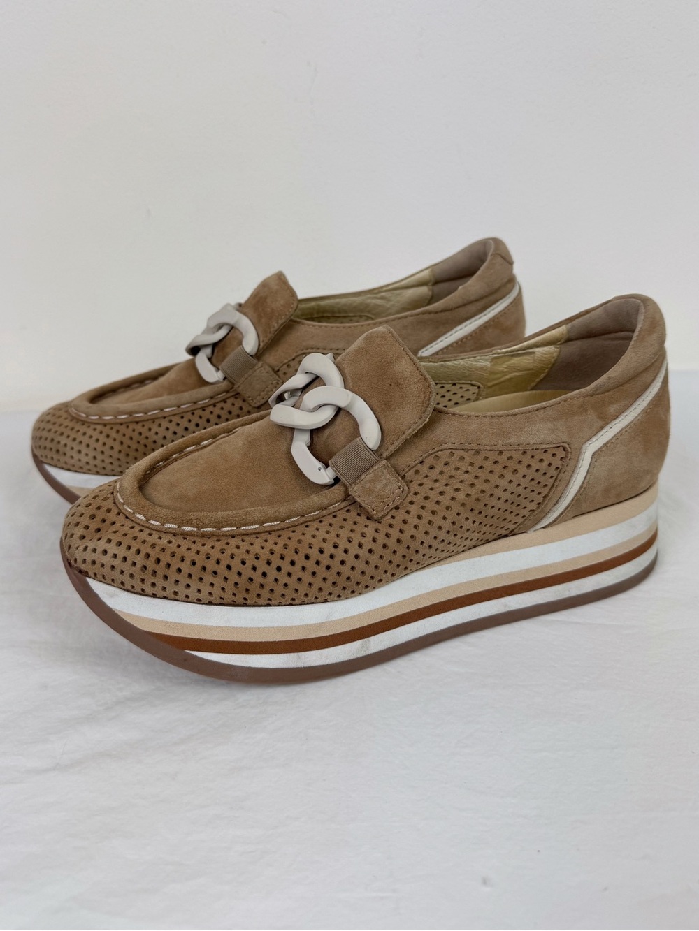 Softwaves Tan Cassie Wedge Loafer Sneaker